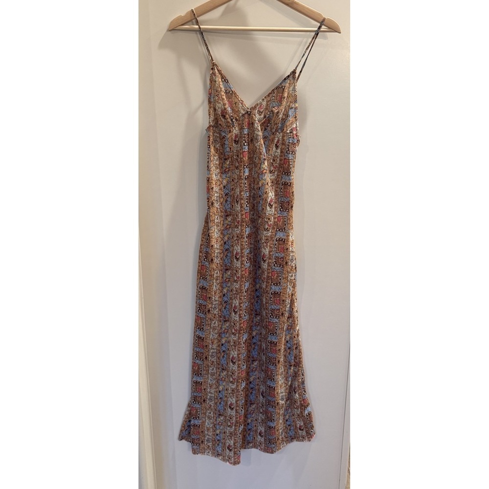 Vintage 70s Retro Sheer Tactix From Hukapoo XS Maxi Dress Boho Indie Festival